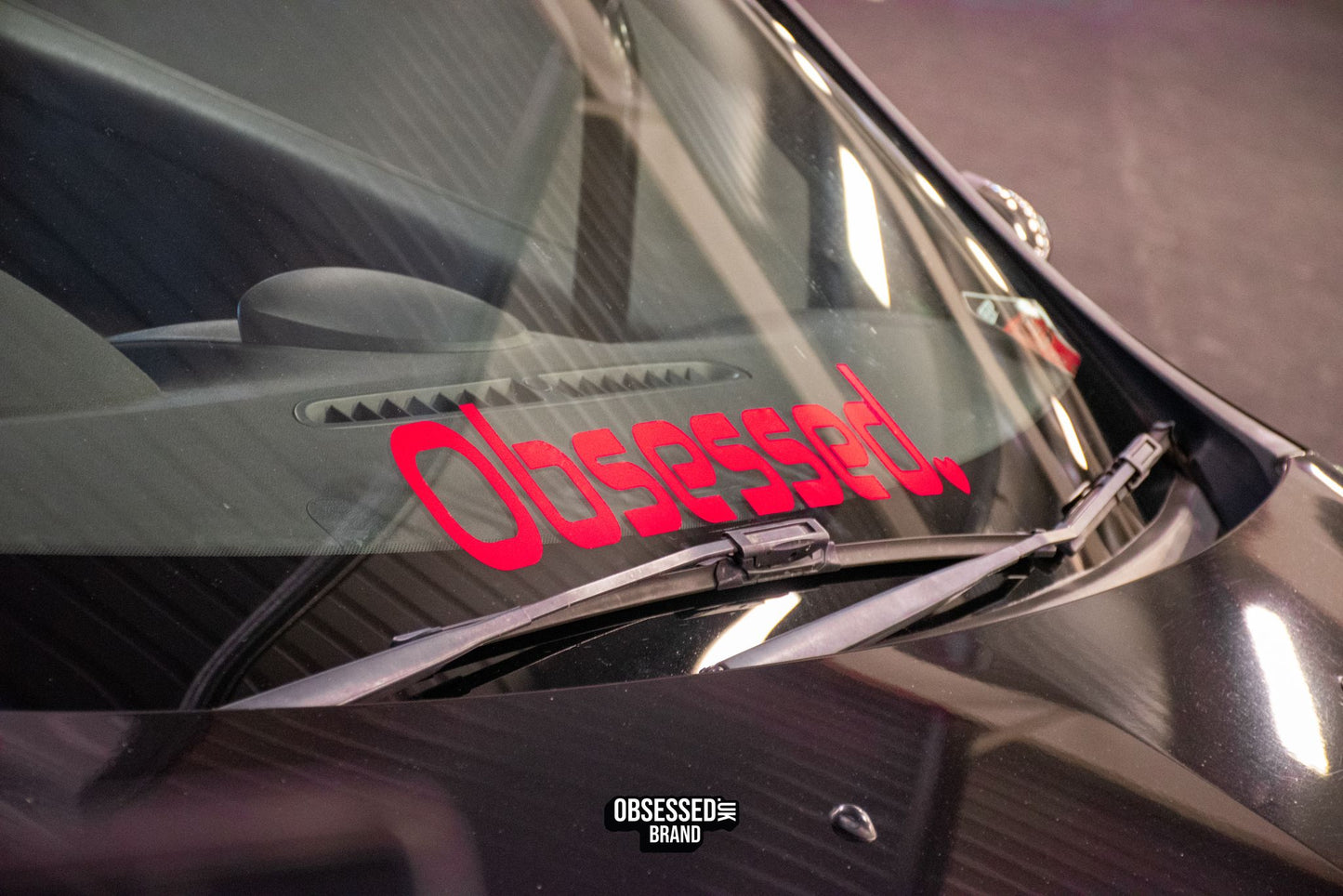 OBSESSED HEART WINDSCREEN BANNER.