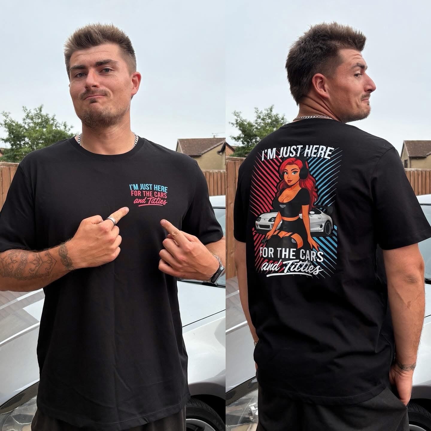 I’m Just Here for the Cars and Titties – Graphic JDM Tee