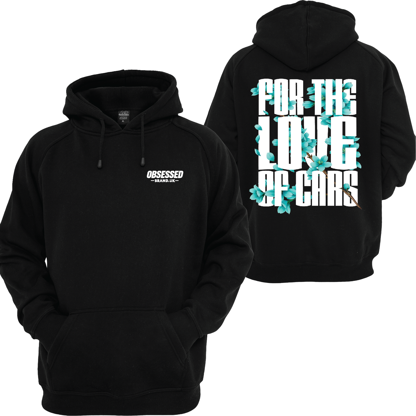 Obsessed Brand Teal “For the Love of Cars” Hoodie