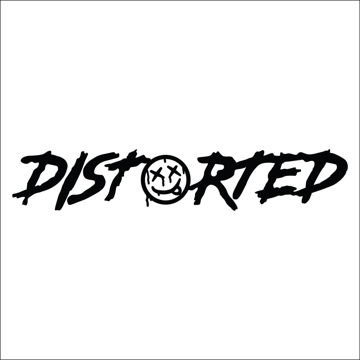 DISTORTED MEDIUM 250MM STICKER