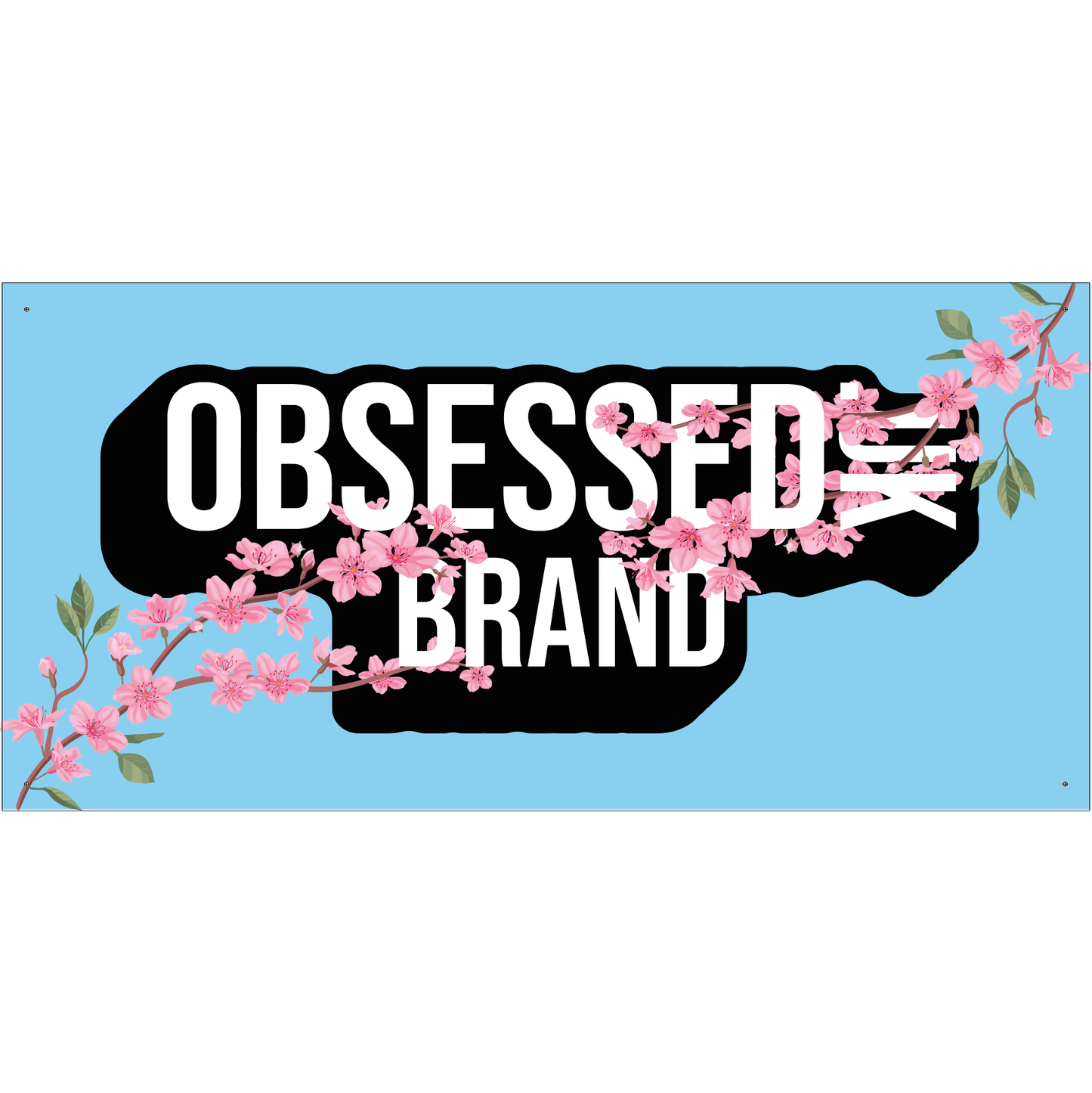 OBSESSED BRAND CHERRY BLOSSOM GARAGE BANNER
