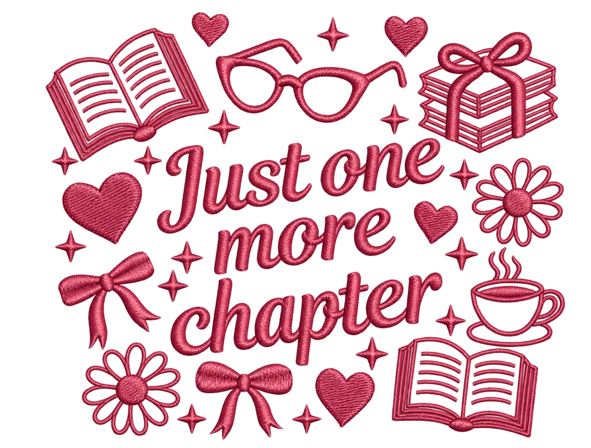 Just One More Chapter Bookish Embroidered T-Shirt