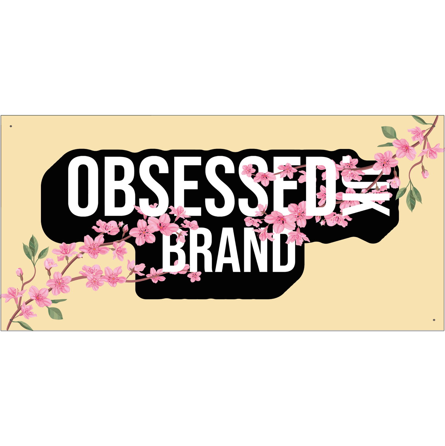 OBSESSED BRAND CHERRY BLOSSOM GARAGE BANNER