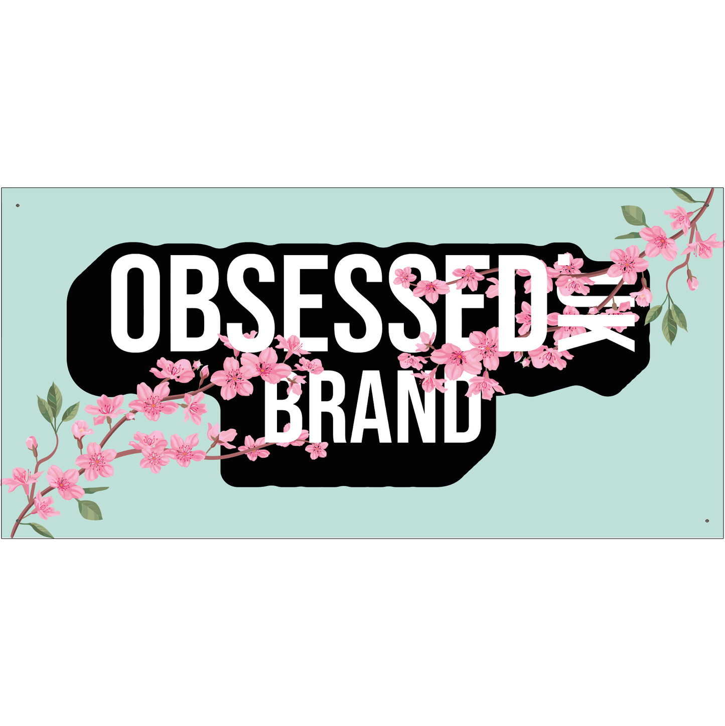 OBSESSED BRAND CHERRY BLOSSOM GARAGE BANNER