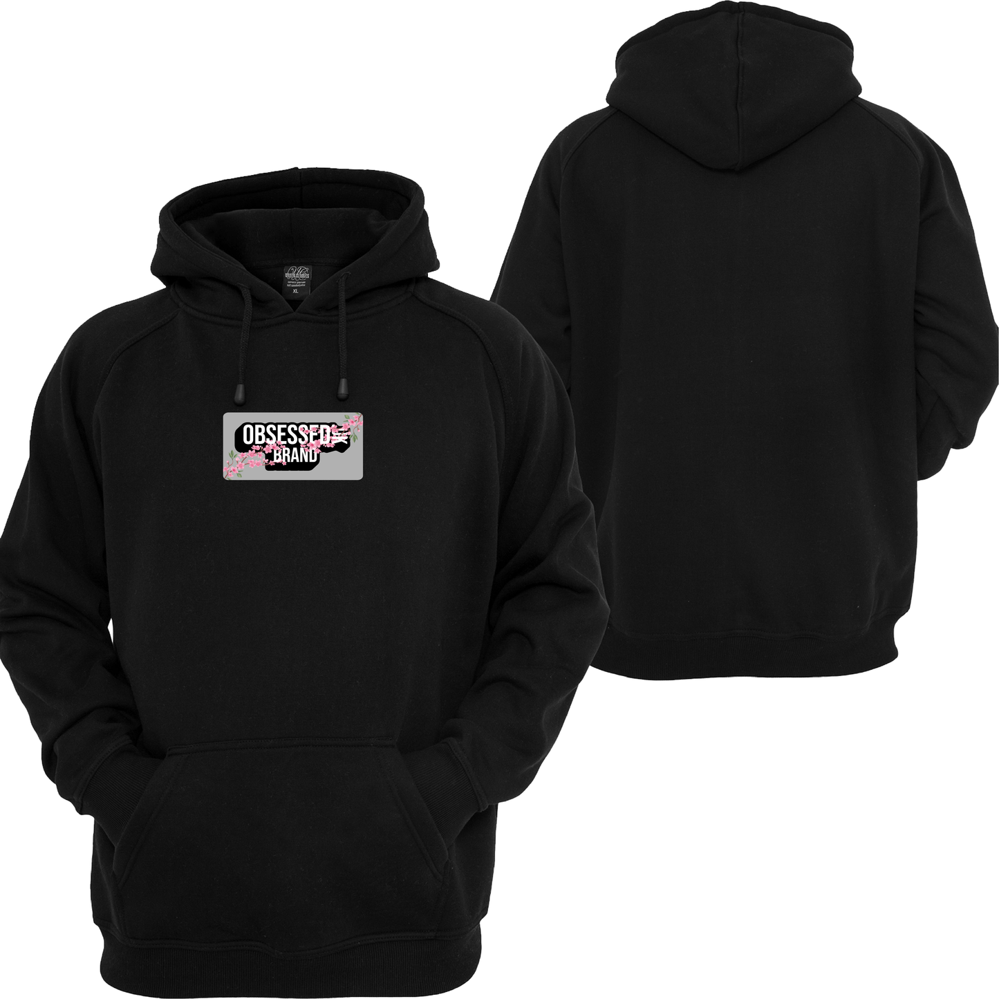 GREY CHERRY BLOSSOM FRONT LOGO HOODIE