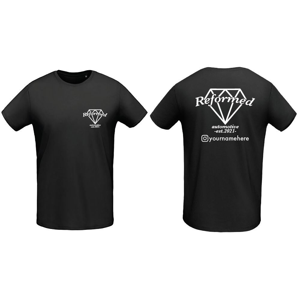 REFORMED AUTOMOTIVE PERSONALISED DIAMOND T-SHIRT