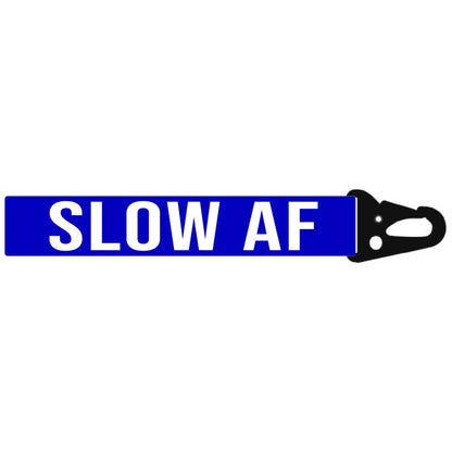 Blue Slow AF mini lanyard keychain
