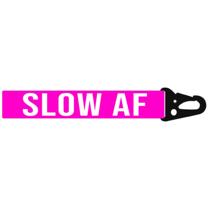 Pink Slow AF mini lanyard keychain