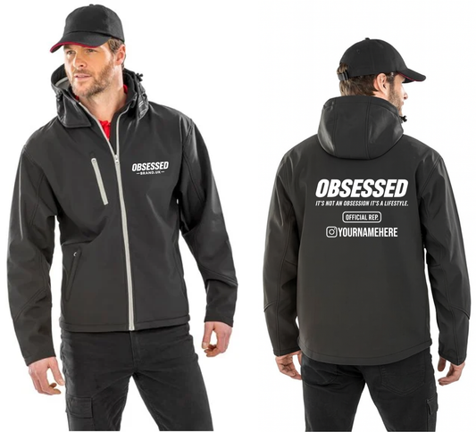 🖤 OBSESSED BRAND UK – Lifestyle Soft Shell Jacket Personalised