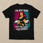 Back of shirt featuring red-haired pin-up girl in two-piece outfit and MK4 Supra with neon backdrop