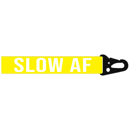 Yellow Slow AF mini lanyard keychain