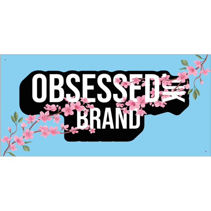 OBSESSED BRAND CHERRY BLOSSOM GARAGE BANNER