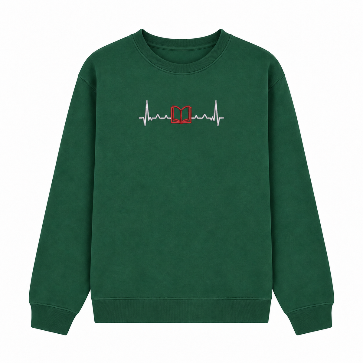 Book Heartbeat Embroidered Sweatshirt – Centre Chest