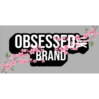 OBSESSED BRAND CHERRY BLOSSOM GARAGE BANNER