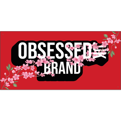OBSESSED BRAND CHERRY BLOSSOM GARAGE BANNER