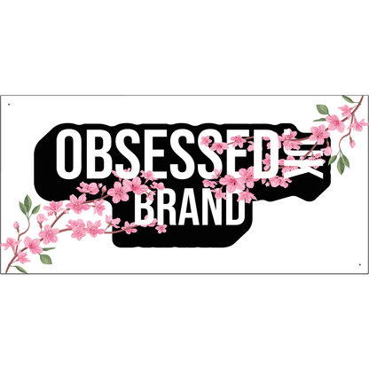 OBSESSED BRAND CHERRY BLOSSOM GARAGE BANNER