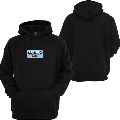 Blue Obsessed cherry blossom front logo hoodie