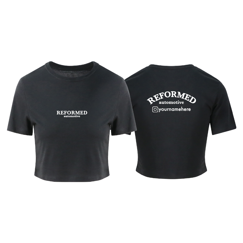 REFORMED AUTOMOTIVE PERSONALISED CROP T-SHIRT